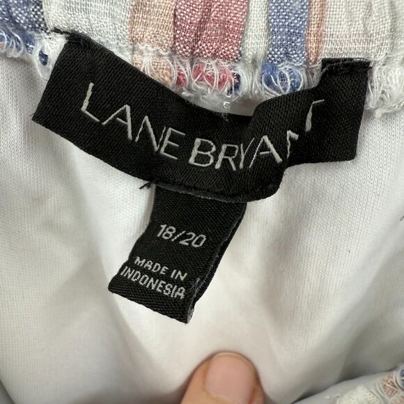 Lane Bryant Dress 18/20 Striped Ruffle Womens plus size off shoulder striped - Picture 7 of 9